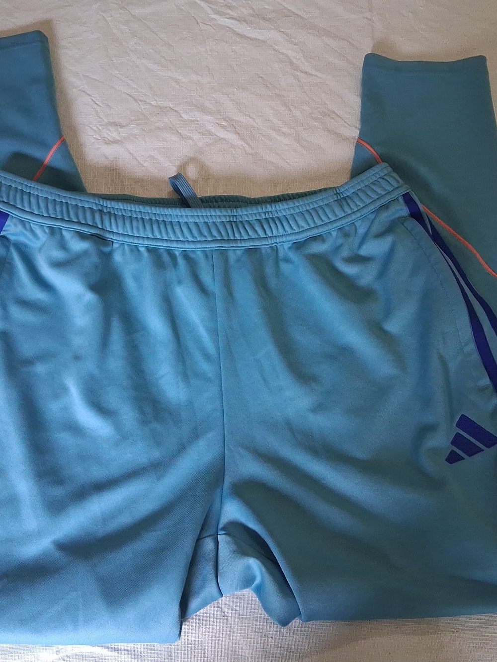 Adidas Aeroready Tapered Ankle Zip Track Joggering Pants Pockets Blue XL